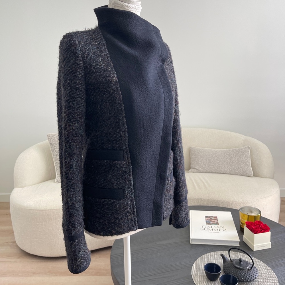 Iro Tweed Black Multicolor  Jacket  sz Euro 36 $695